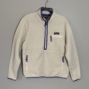 Patagonia Half Zip Cream Sherpa Fleece Pullover Jacket Women's Size M